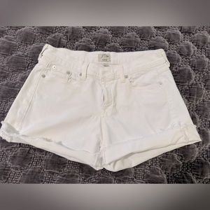 J Crew White Denim Shorts. Size 27